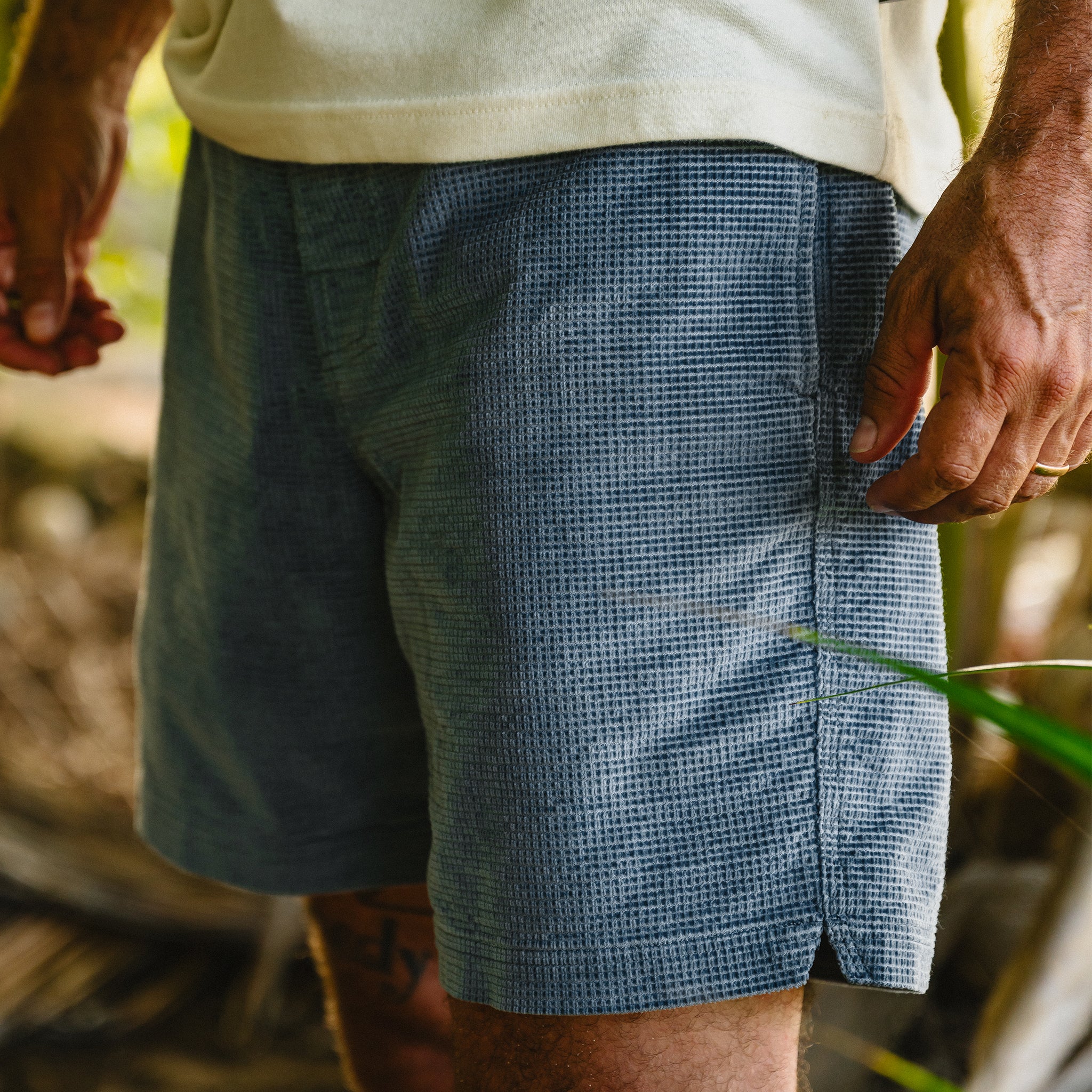 Pressure Drop Cord Shorts - Grid : Blue Mirage - Image 2
