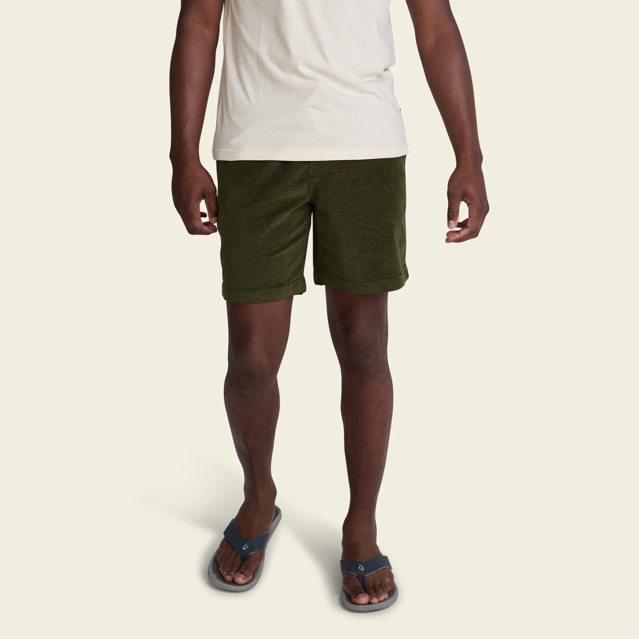 Pressure Drop Cord Shorts - Grid : Dark Olive - Image 3