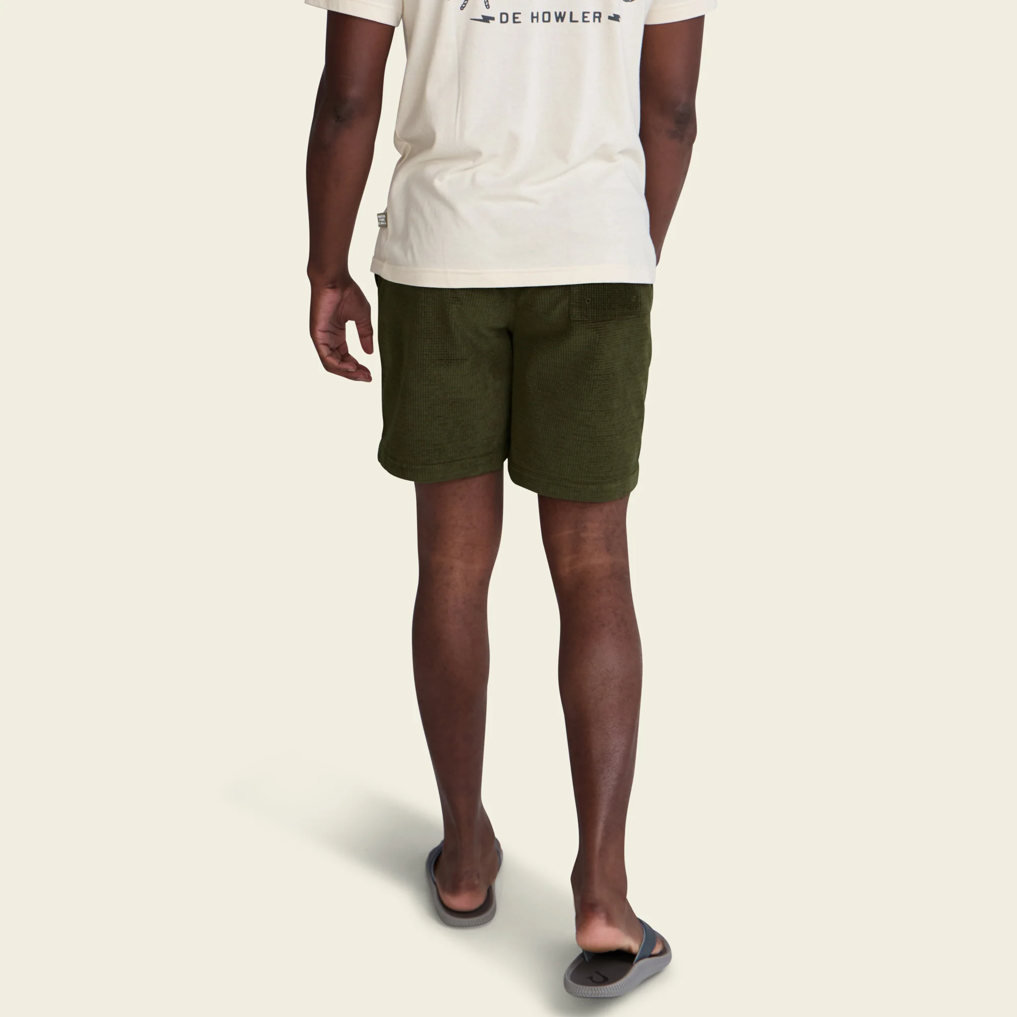 Pressure Drop Cord Shorts - Grid : Dark Olive - Image 4