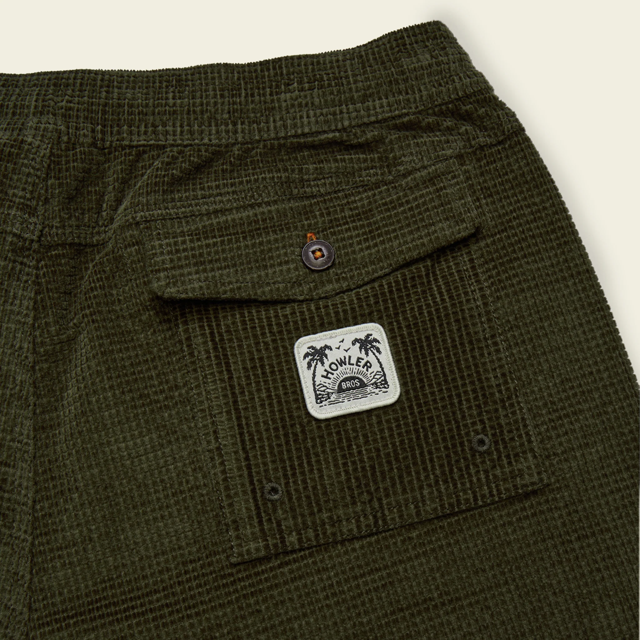 Pressure Drop Cord Shorts - Grid : Dark Olive - Image 6