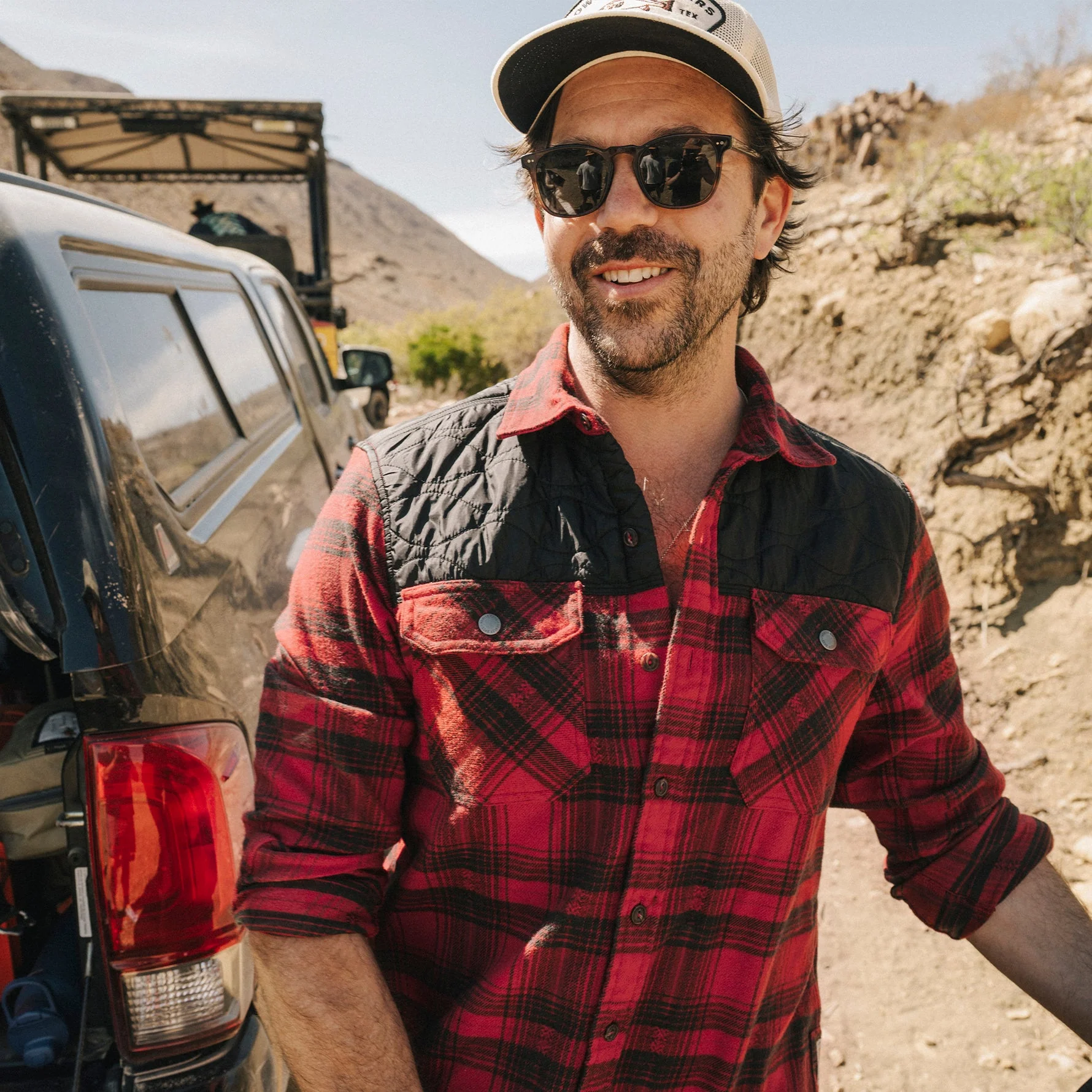 Quintana Quilted Flannel - Big Barrett Plaid : Brick Red - Image 2