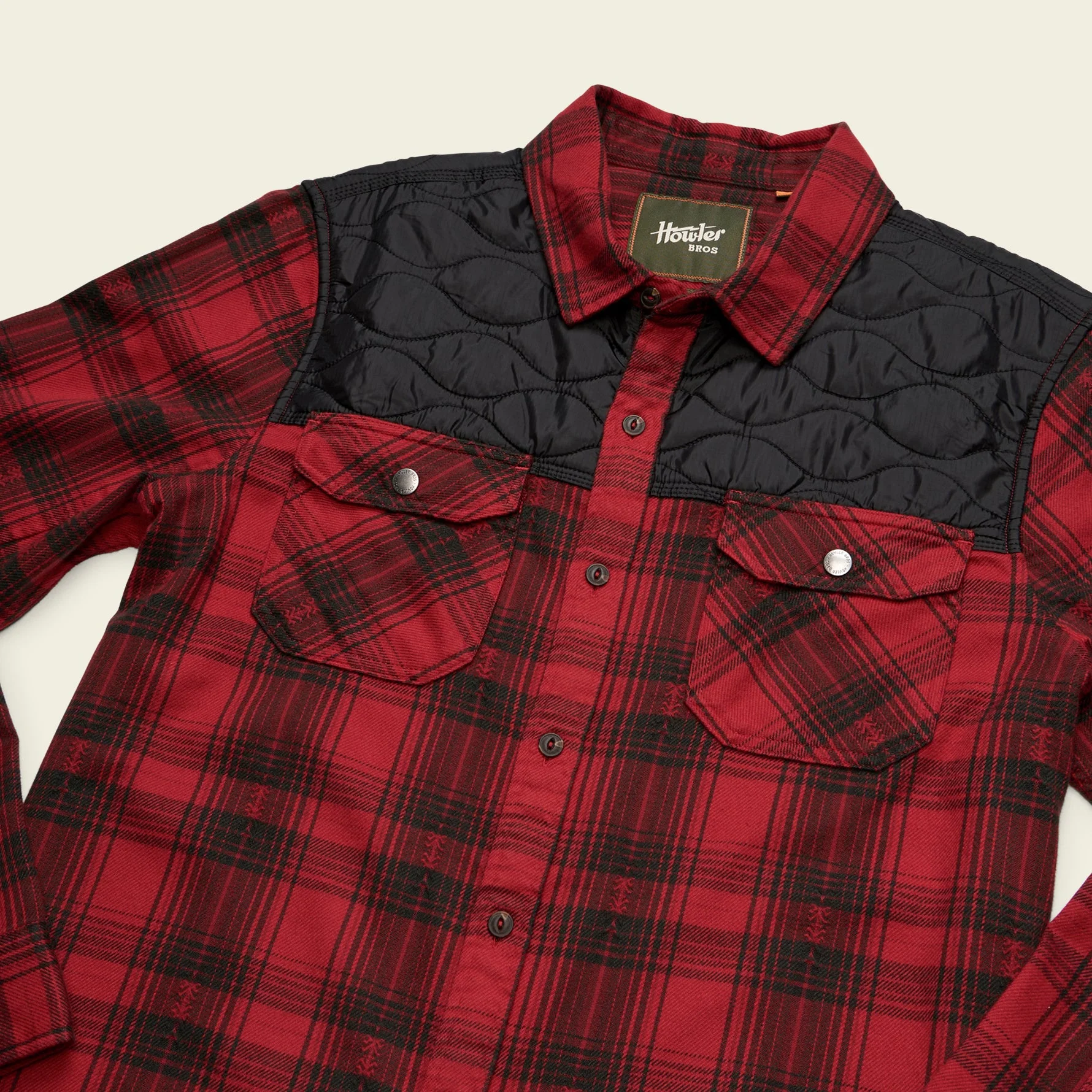 Quintana Quilted Flannel - Big Barrett Plaid : Brick Red - Image 3