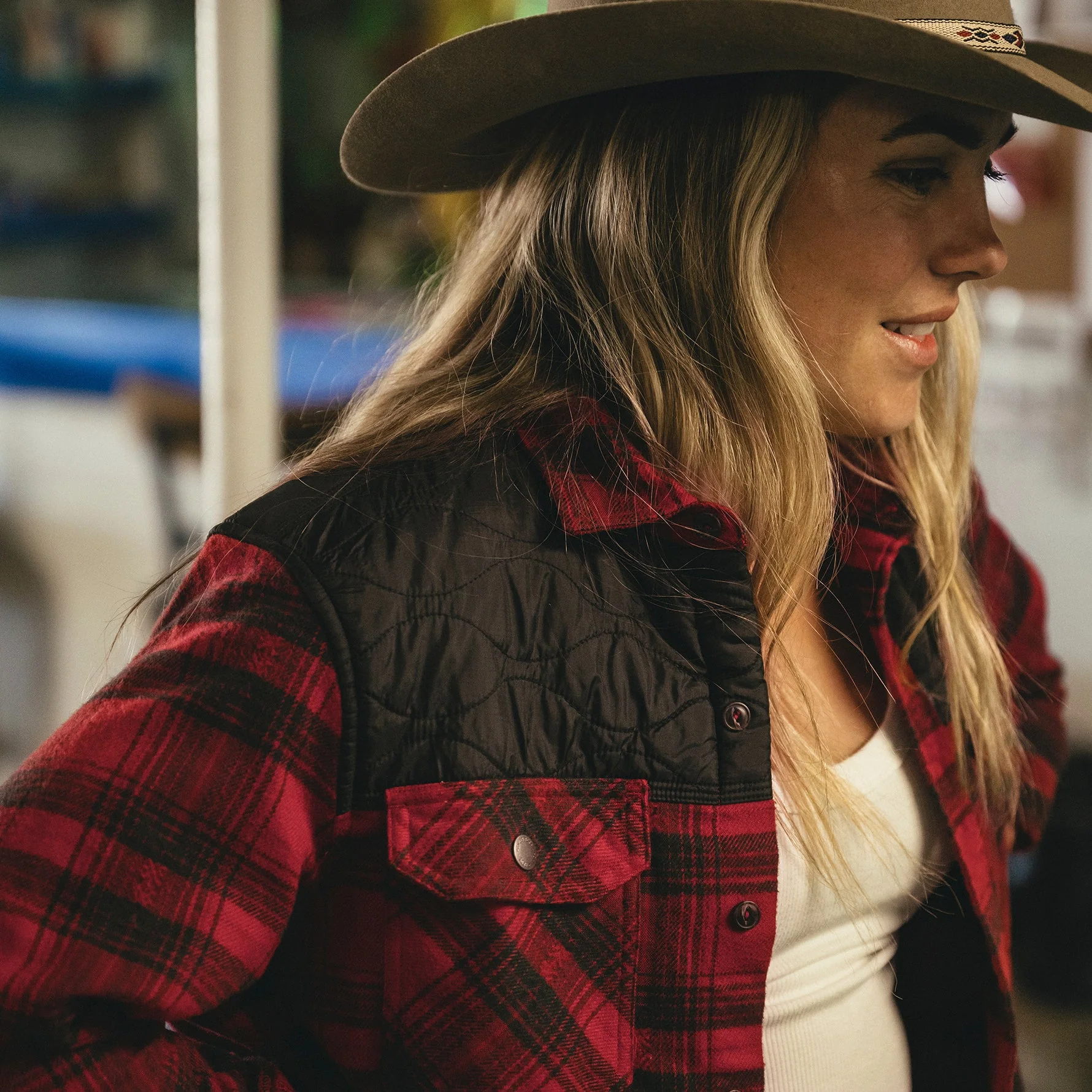 Quintana Quilted Flannel - Big Barrett Plaid : Brick Red - Image 6