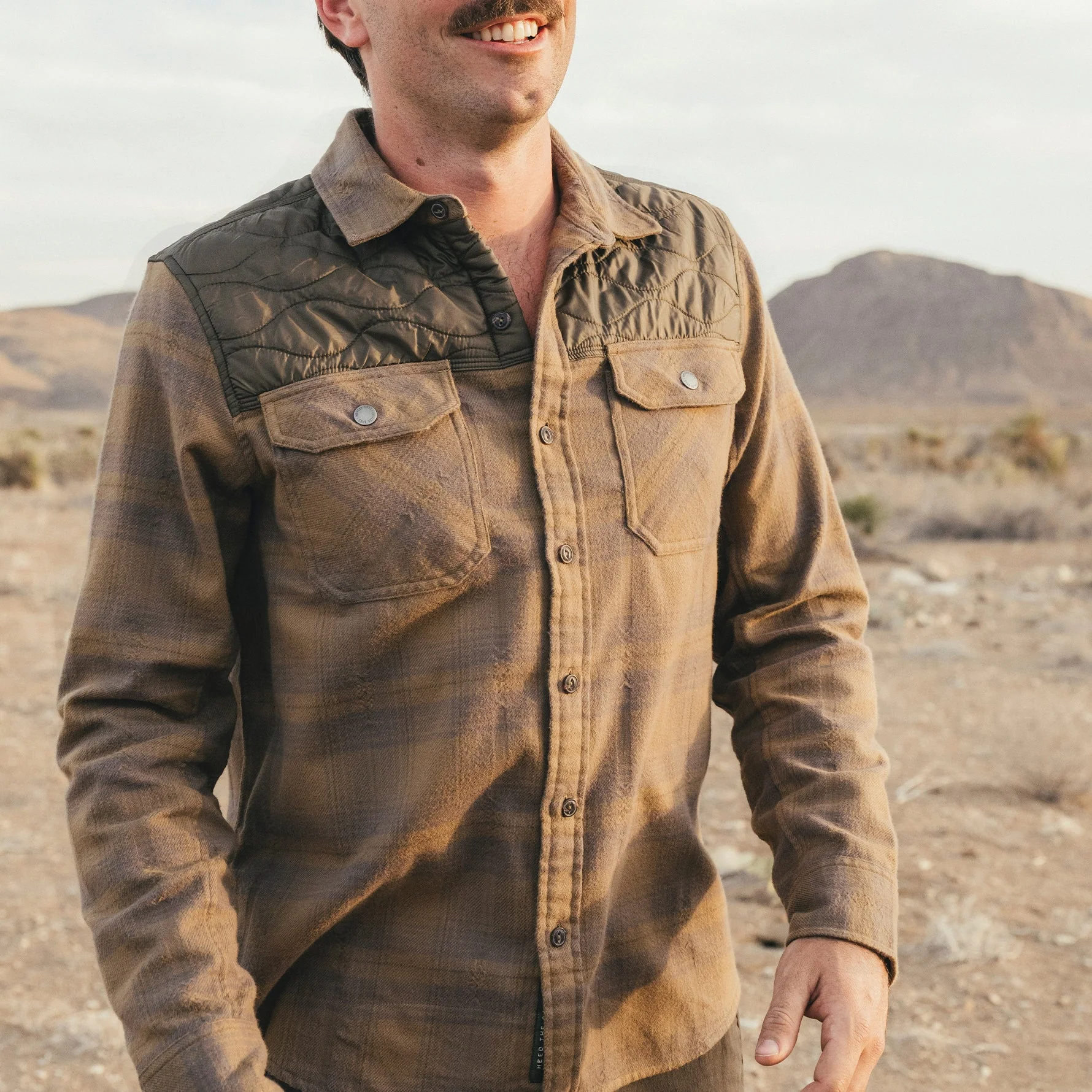 Quintana Quilted Flannel - Big Barrett Plaid : Swamp - Image 2