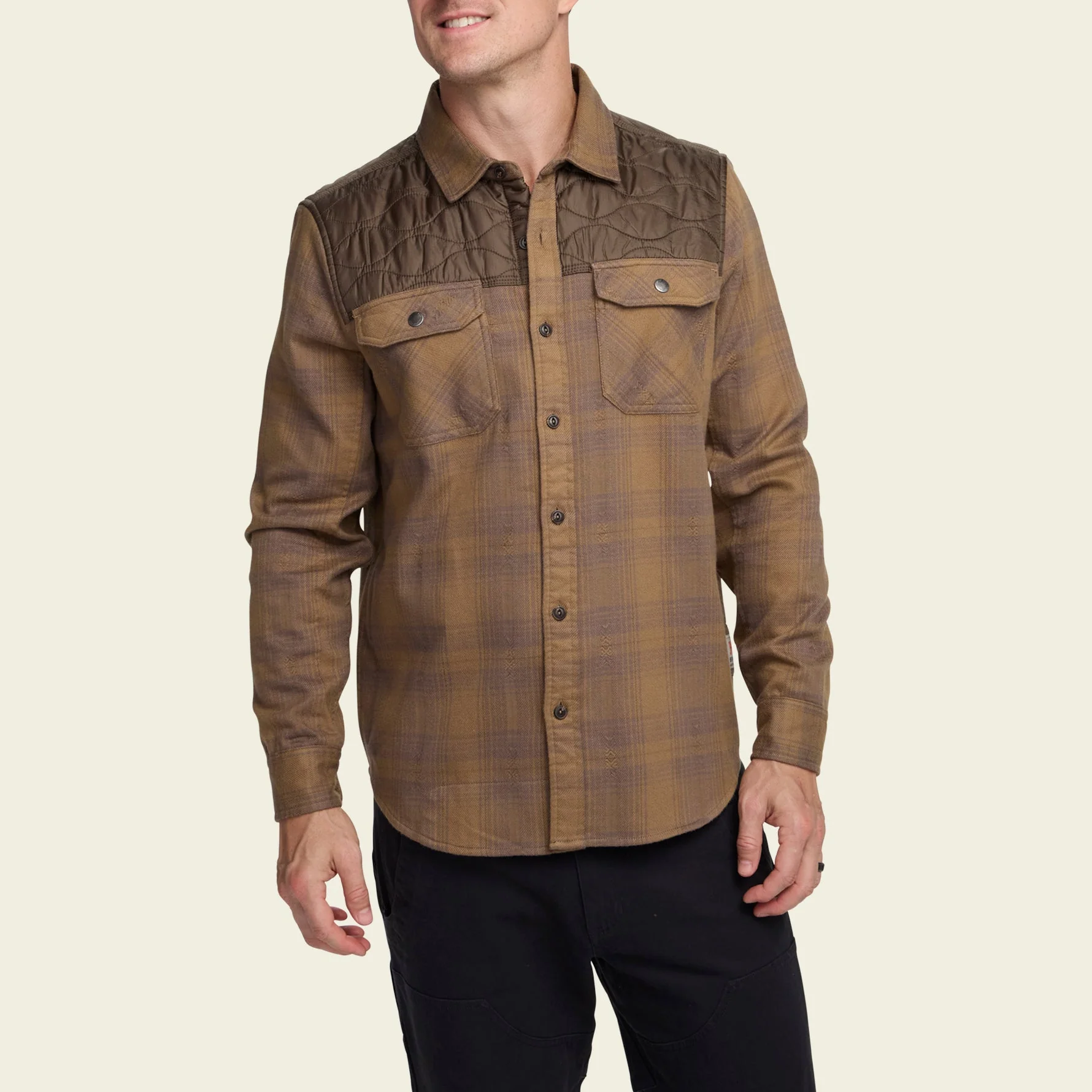Quintana Quilted Flannel - Big Barrett Plaid : Swamp - Image 3