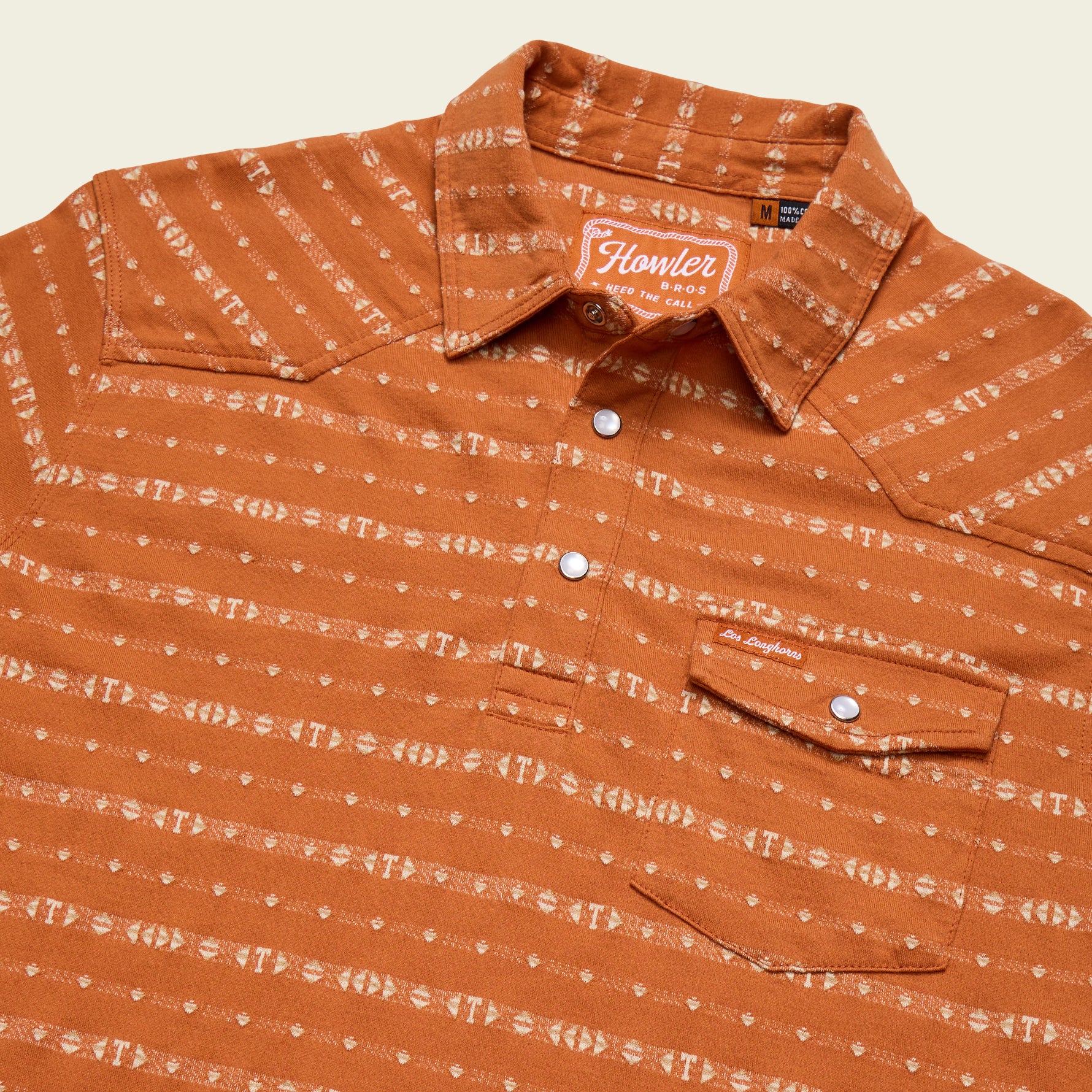 Texas Longhorns Ranchero Jacquard Polo - Tejas Jacquard : Burnt Orange - Image 3
