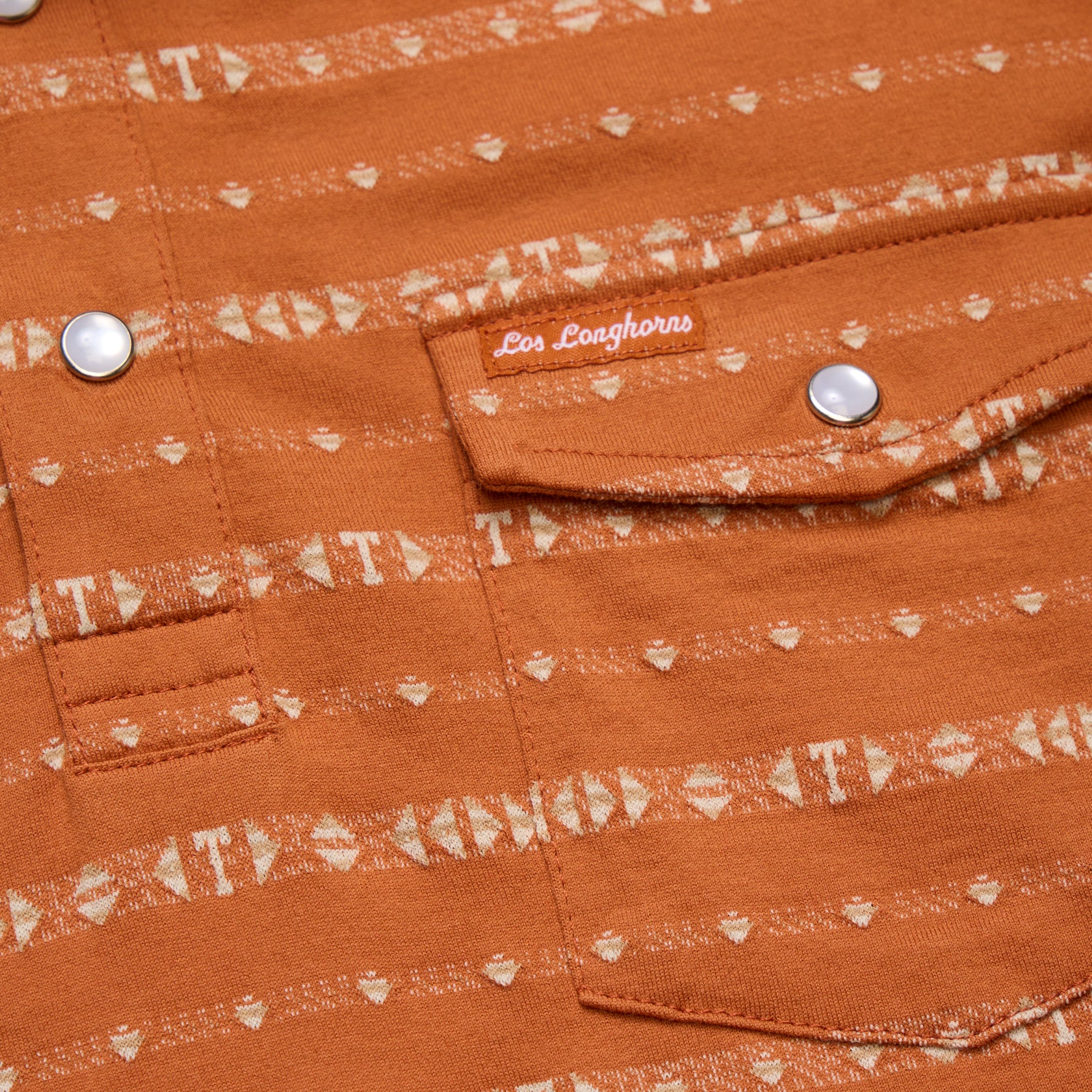 Texas Longhorns Ranchero Jacquard Polo - Tejas Jacquard : Burnt Orange - Image 4