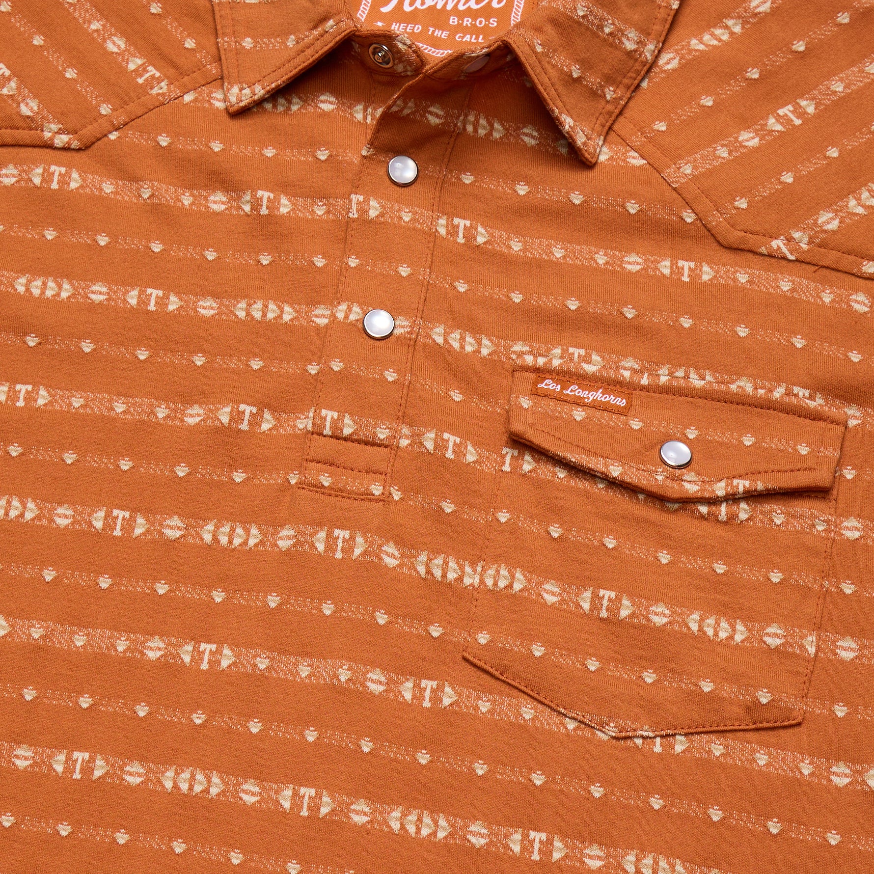 Texas Longhorns Ranchero Jacquard Polo - Tejas Jacquard : Burnt Orange - Image 6