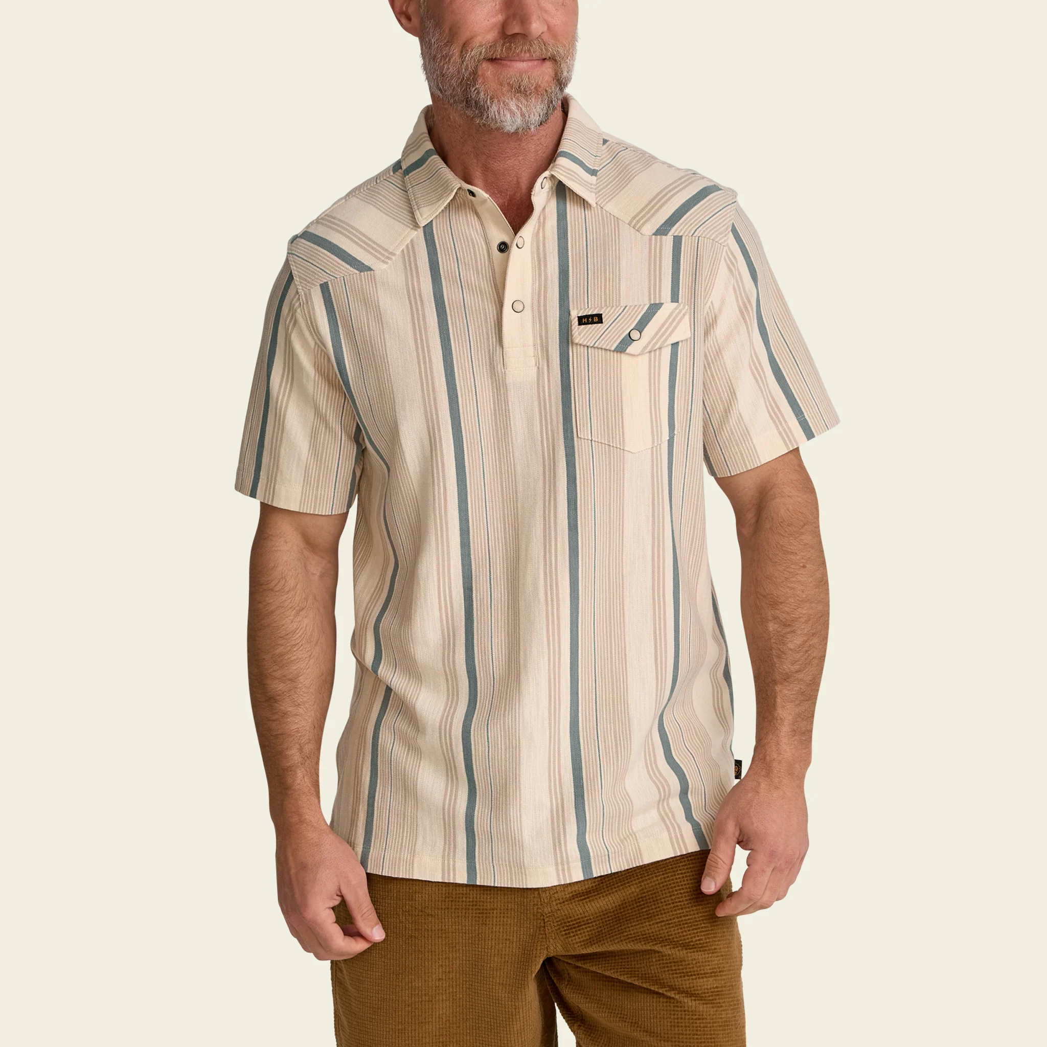 Ranchero Polo - Old Bill Stripe : Limestone - Image 5
