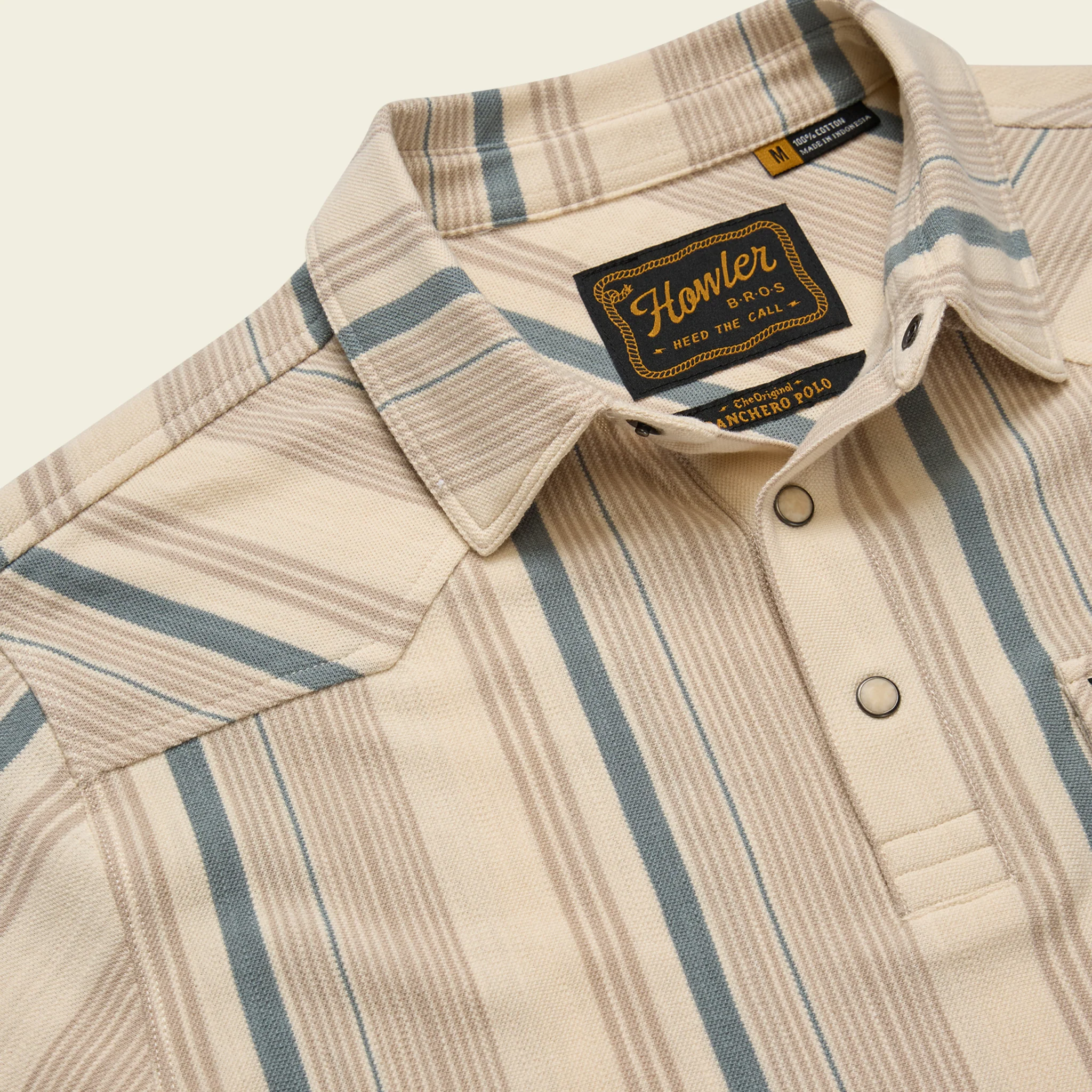 Ranchero Polo - Old Bill Stripe : Limestone - Image 6