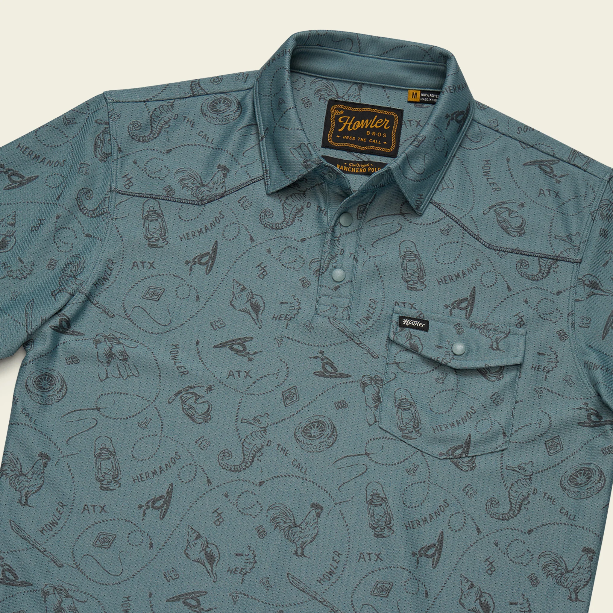 Ranchero Tech Polo - Sea Rodeo : Iron Blue - Image 3