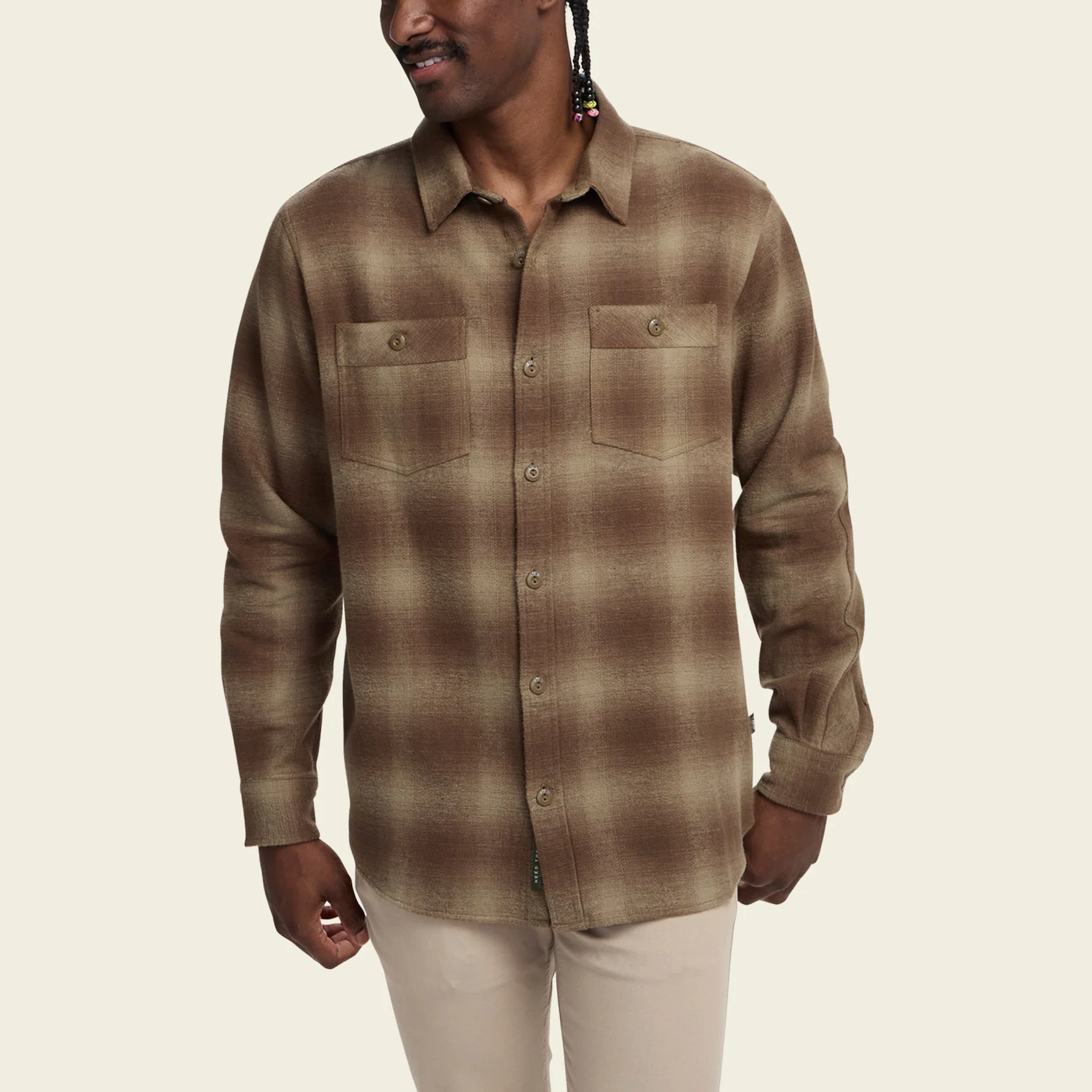 Rodanthe Blanket Flannel - Emmett Plaid : Aloe - Image 4
