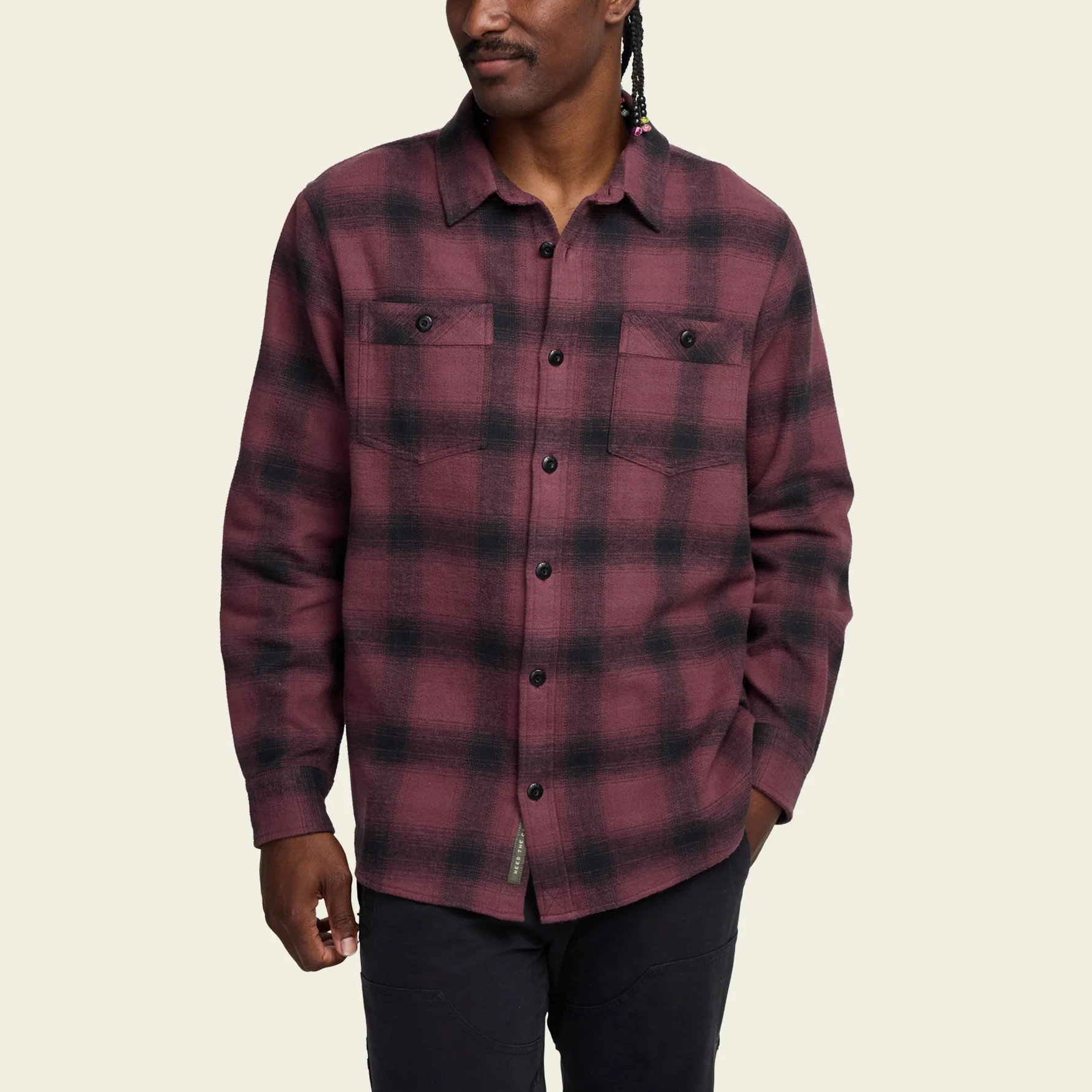 Rodanthe Blanket Flannel - Emmett Plaid : Plum Wine - Image 4