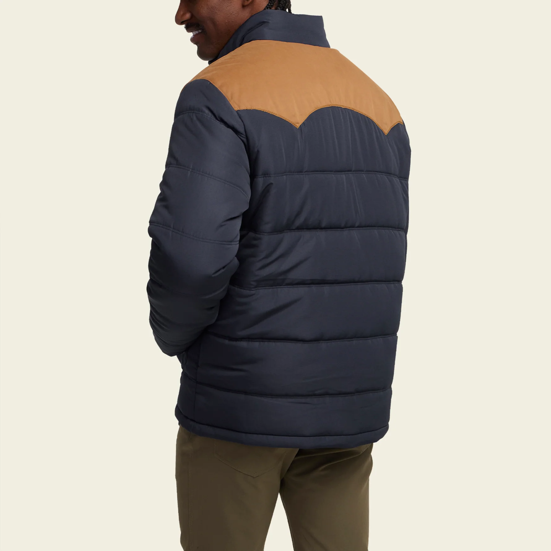 Rounder Quilted Jacket - Blue Dark / Duck Brown - Image 5