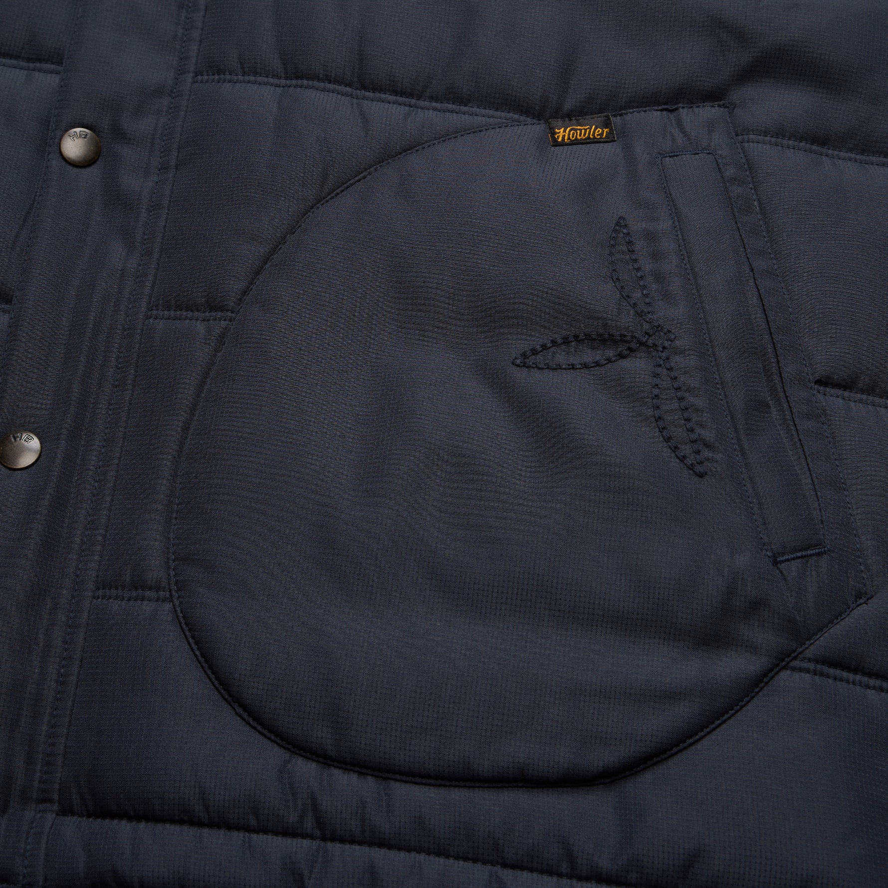 Rounder Quilted Jacket - Blue Dark / Duck Brown - Image 7
