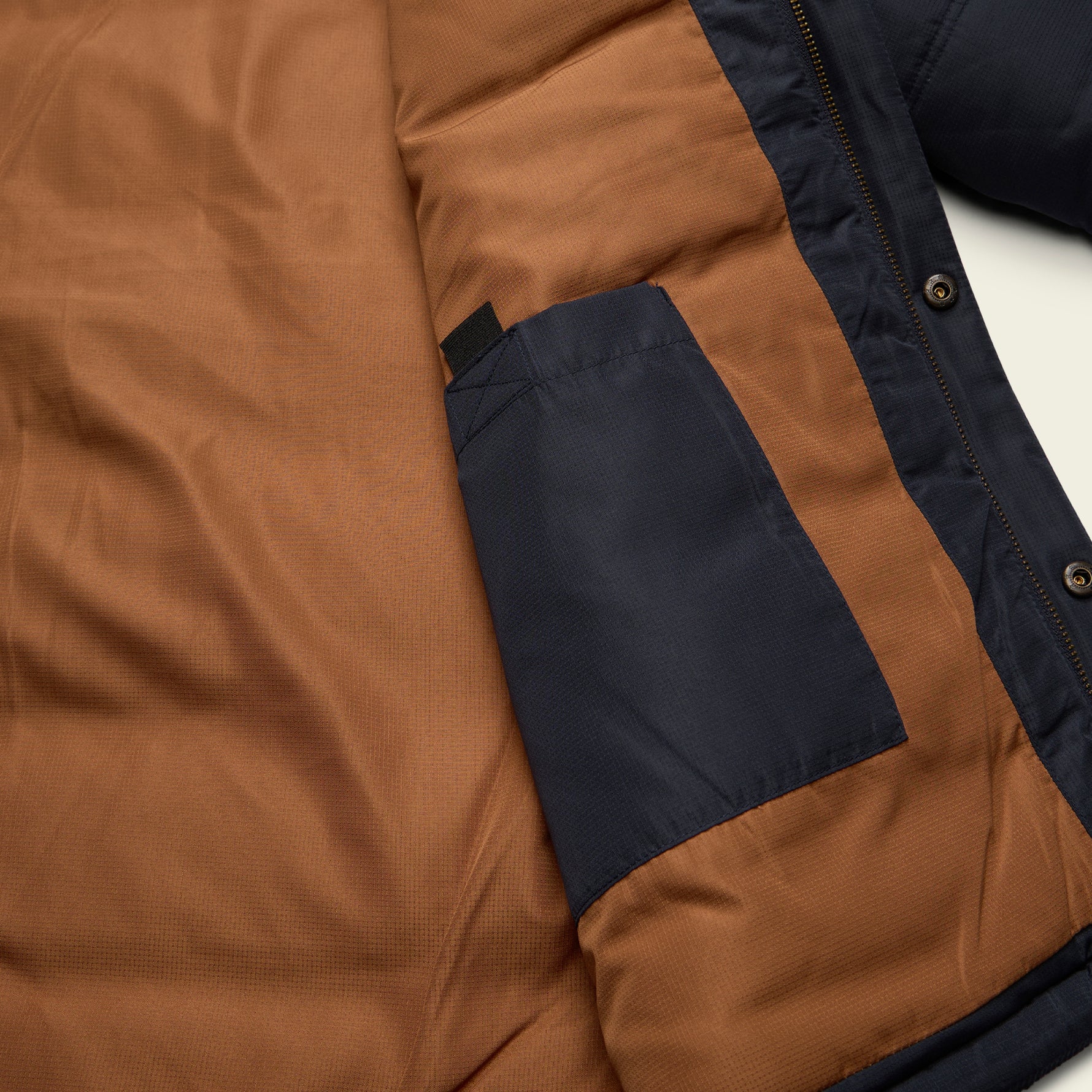Rounder Quilted Jacket - Blue Dark / Duck Brown - Image 8