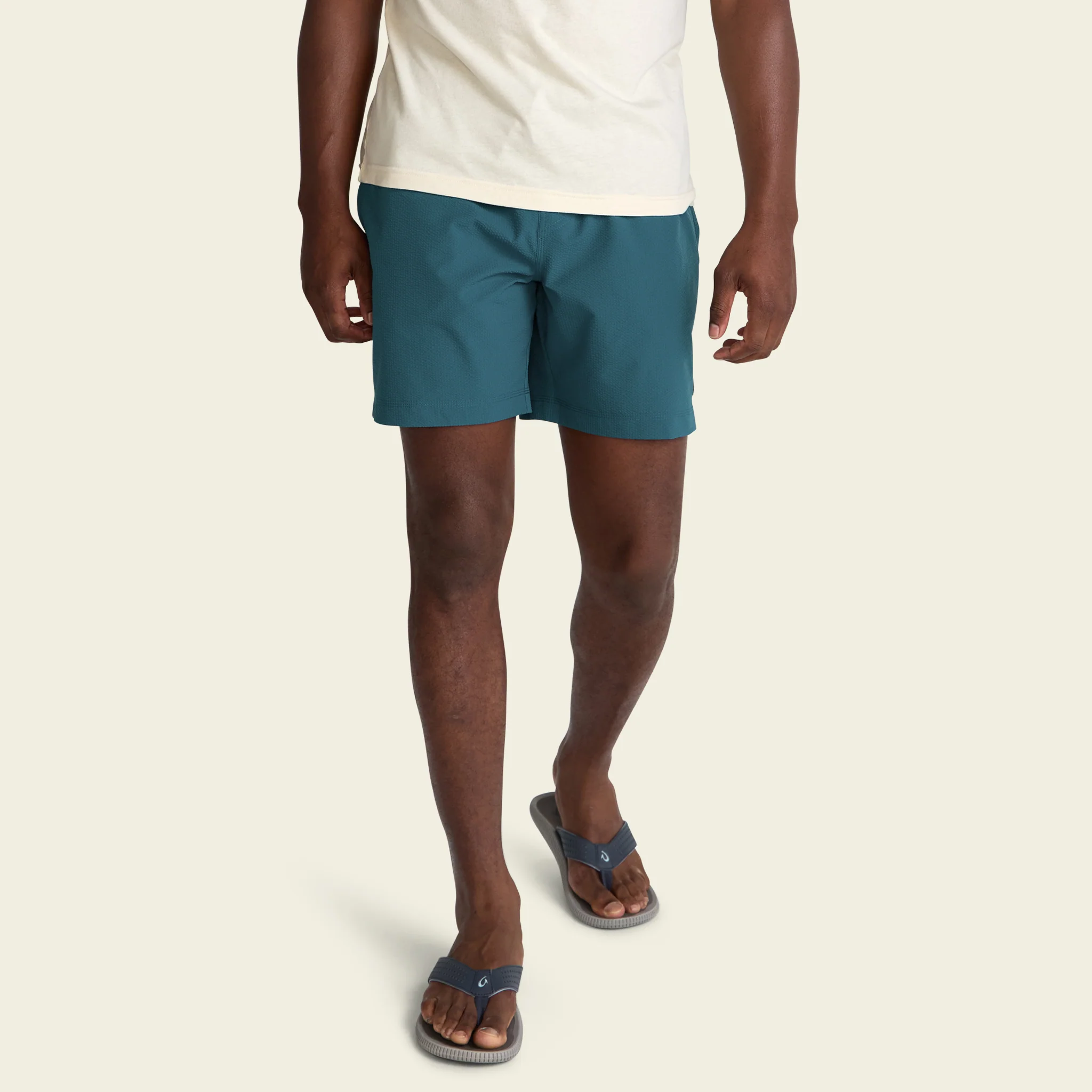 Salado Seersucker Shorts - Dark Teal - Image 3