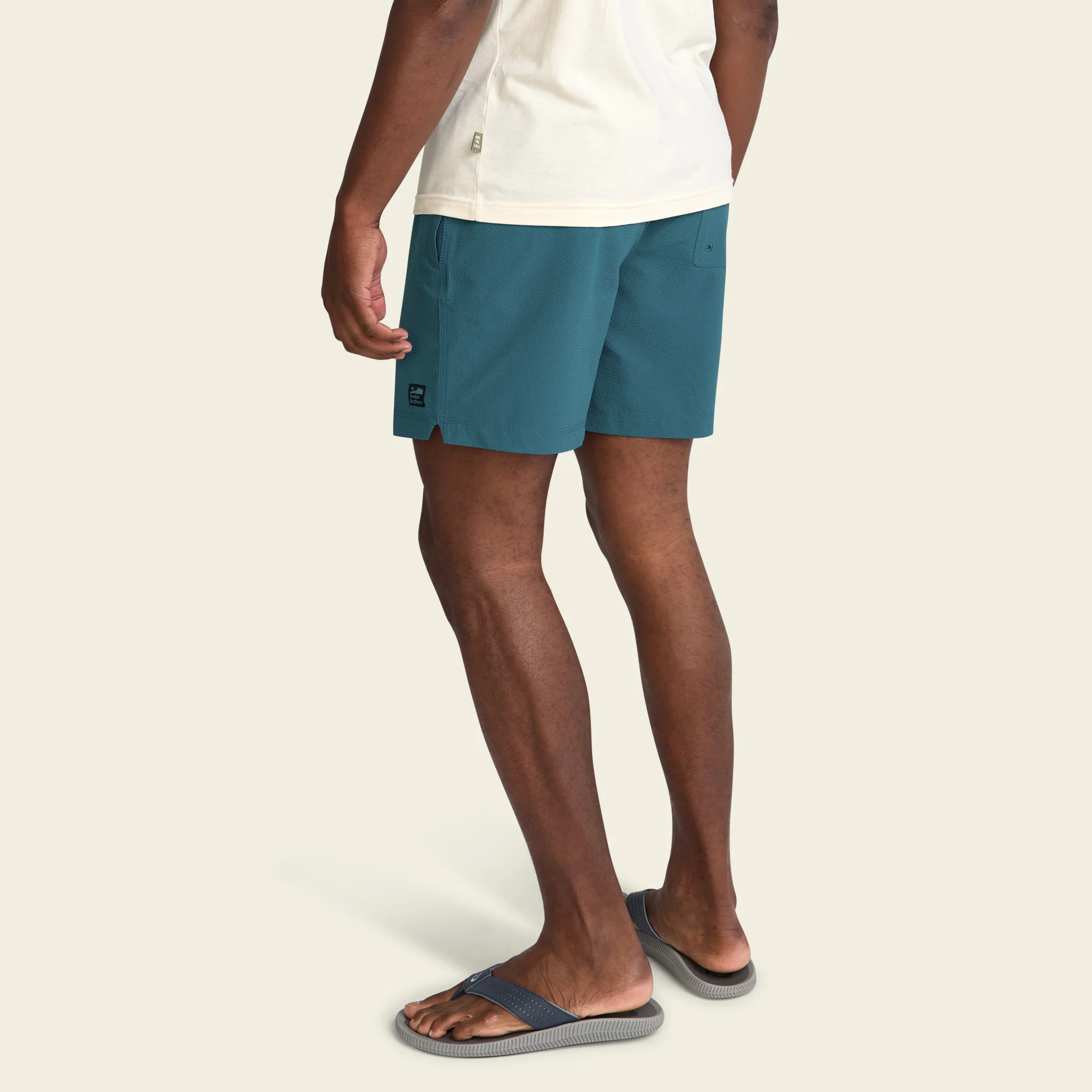 Salado Seersucker Shorts - Dark Teal - Image 4