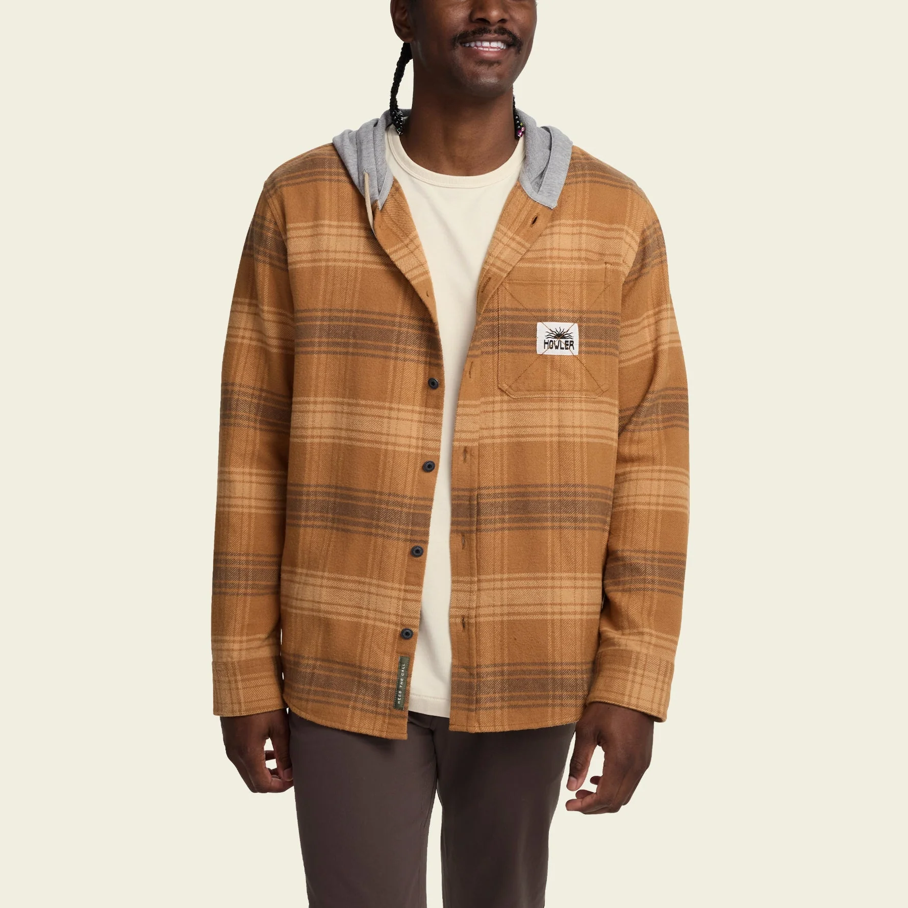 Salvo Hooded Blanket Flannel - Mesa Plaid : Duck Brown - Image 4