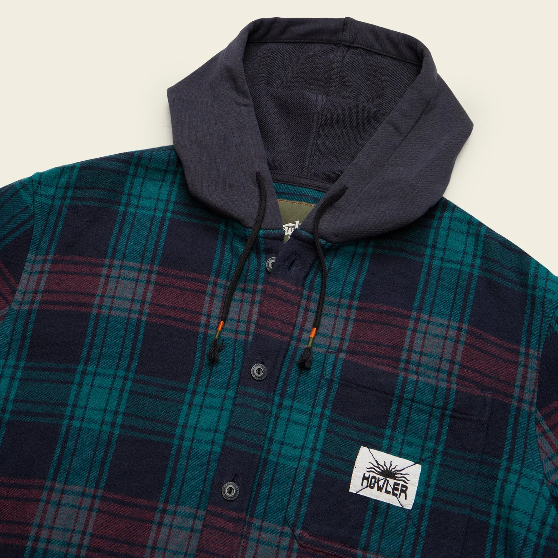 Salvo Hooded Blanket Flannel - Mesa Plaid : Midnight - Image 3