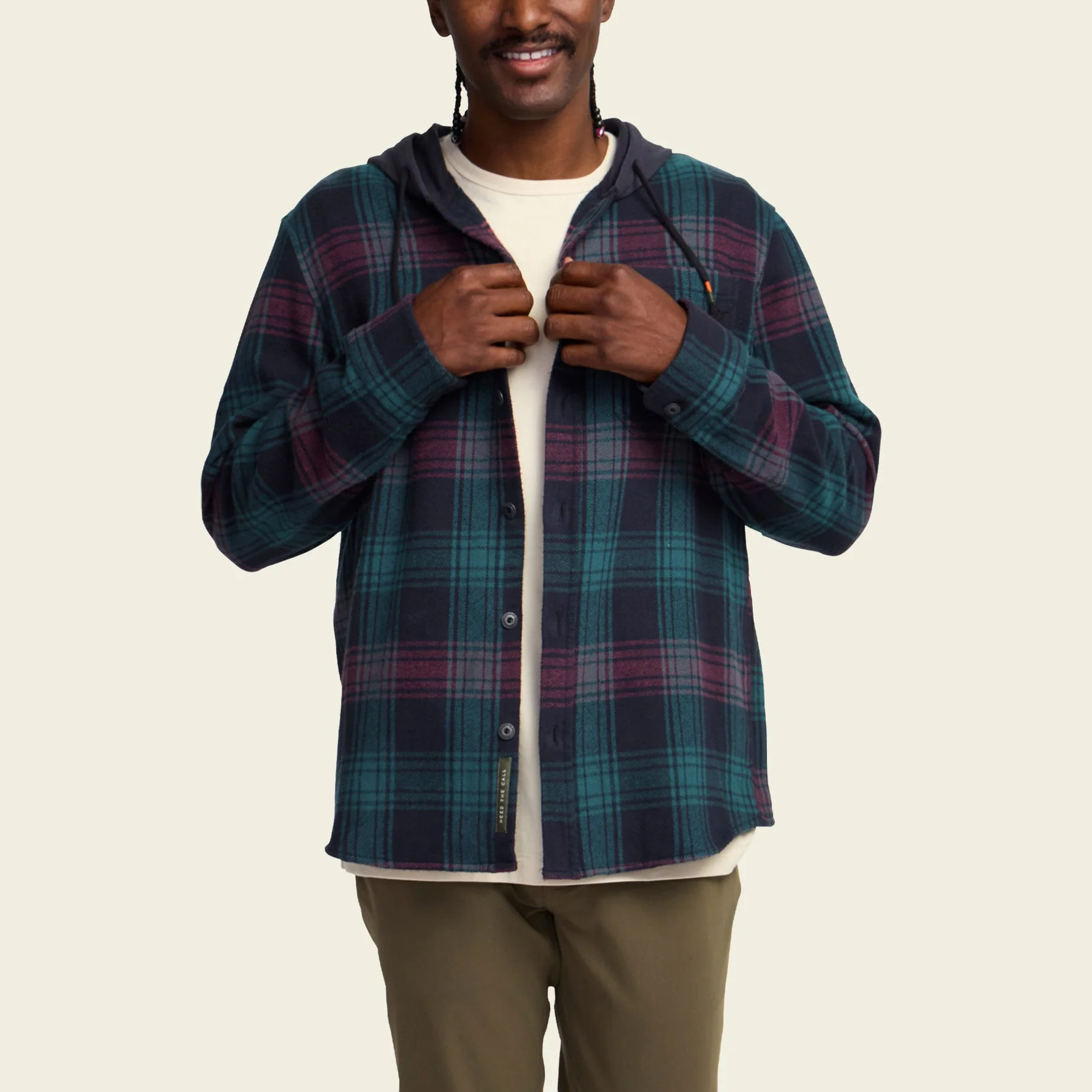 Salvo Hooded Blanket Flannel - Mesa Plaid : Midnight - Image 4