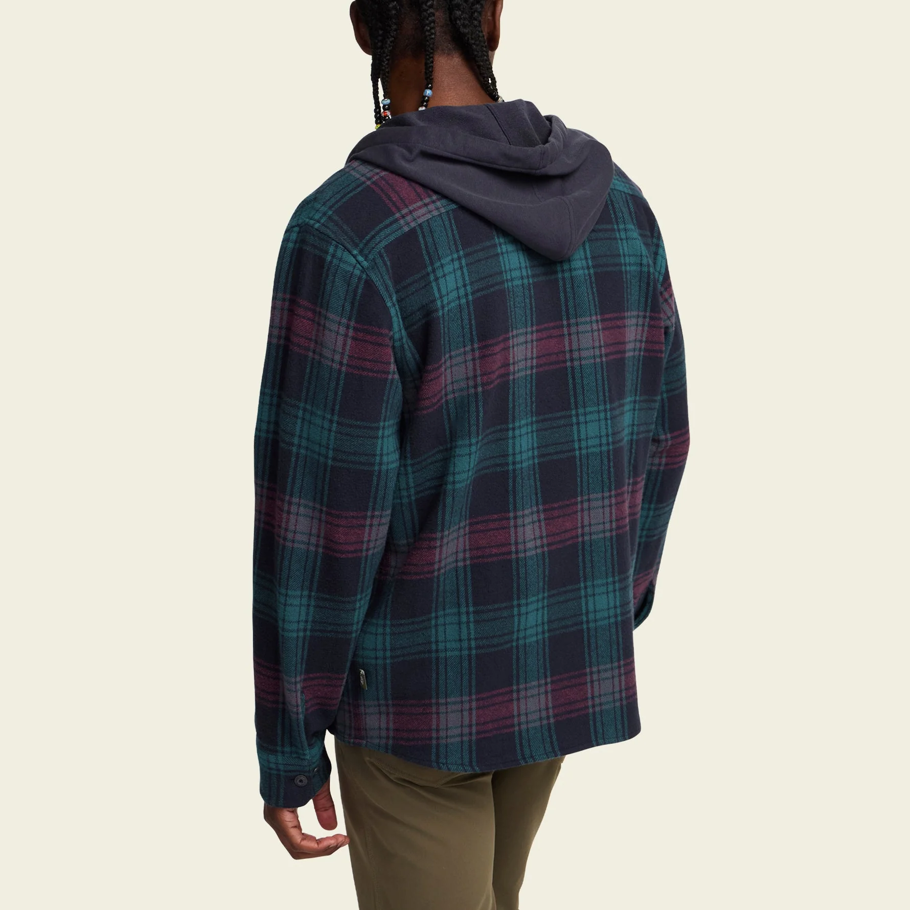 Salvo Hooded Blanket Flannel - Mesa Plaid : Midnight - Image 5