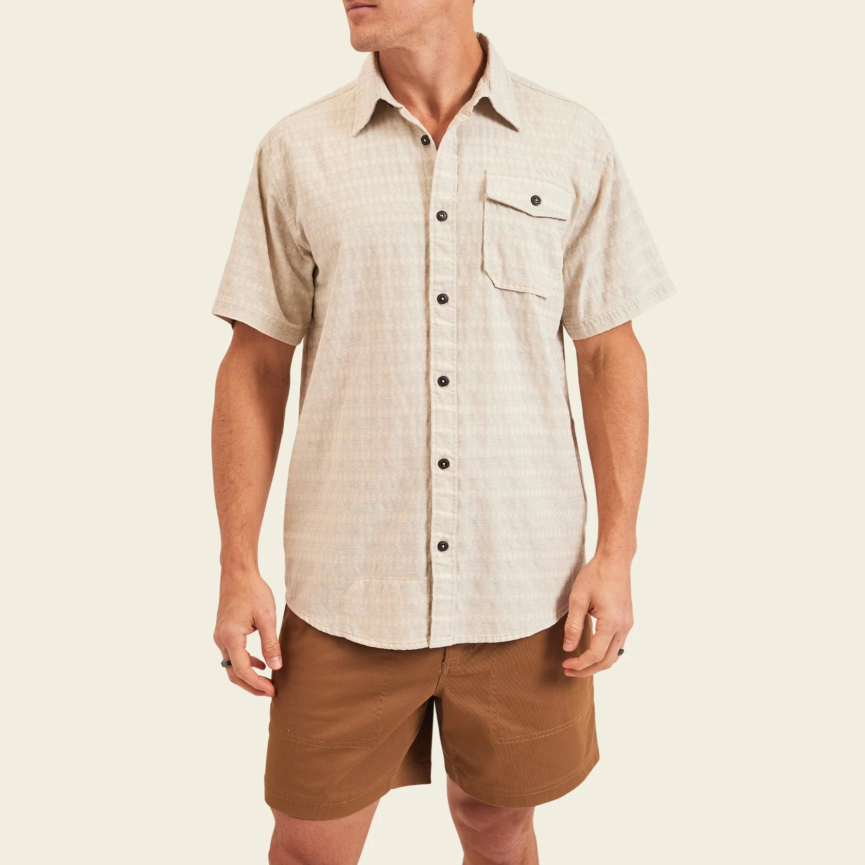 San Gabriel Shirt - Diamond Dobby : Off White - Image 4