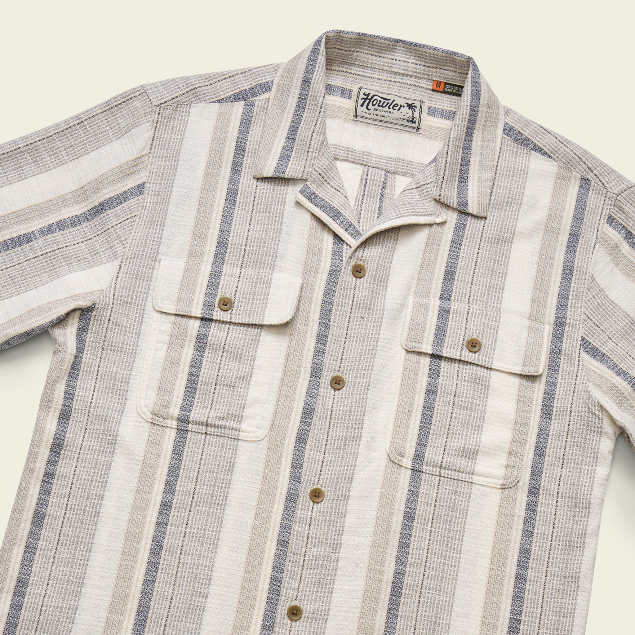 Shores Club Shirt - Old Bill Stripe : Limestone - Image 3