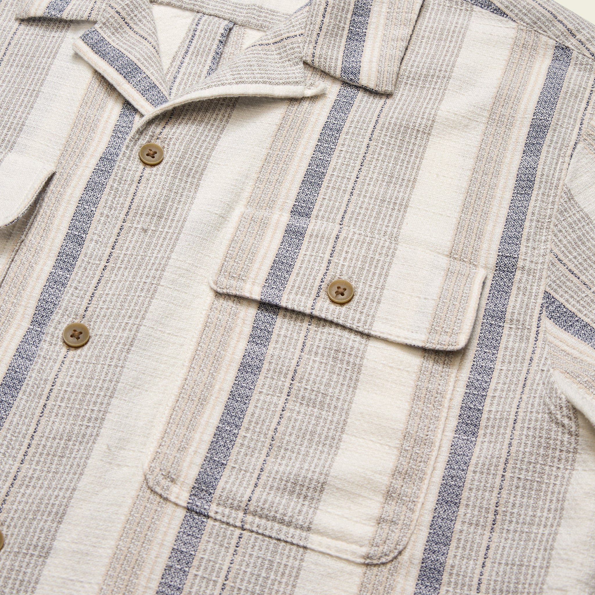 Shores Club Shirt - Old Bill Stripe : Limestone - Image 5