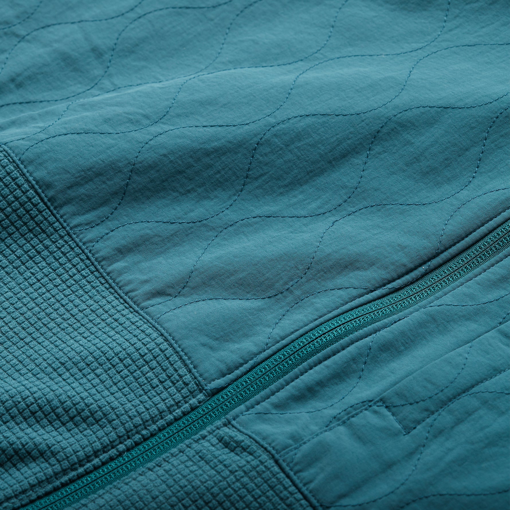 Talisman Grid Fleece Jacket - Dark Teal - Image 3