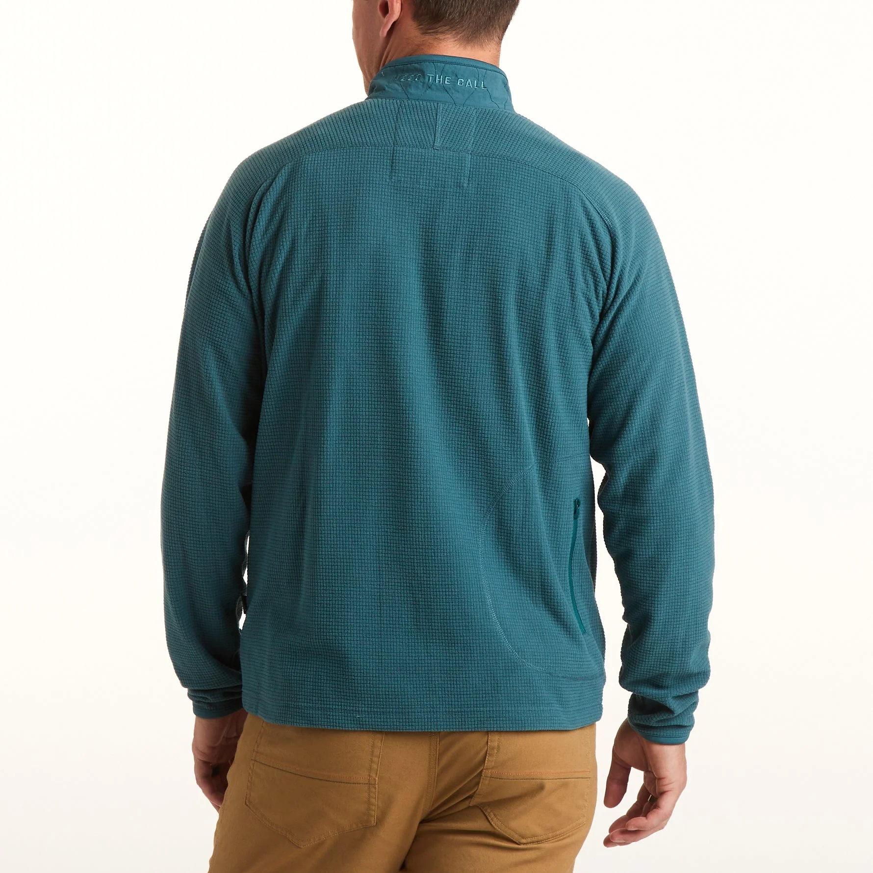 Talisman Grid Fleece Jacket - Dark Teal - Image 5