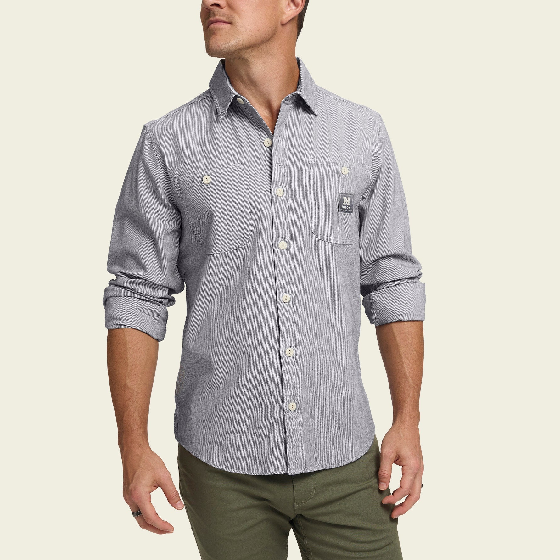 Tallier Work Shirt - Hickory Stripe Chambray - Image 4