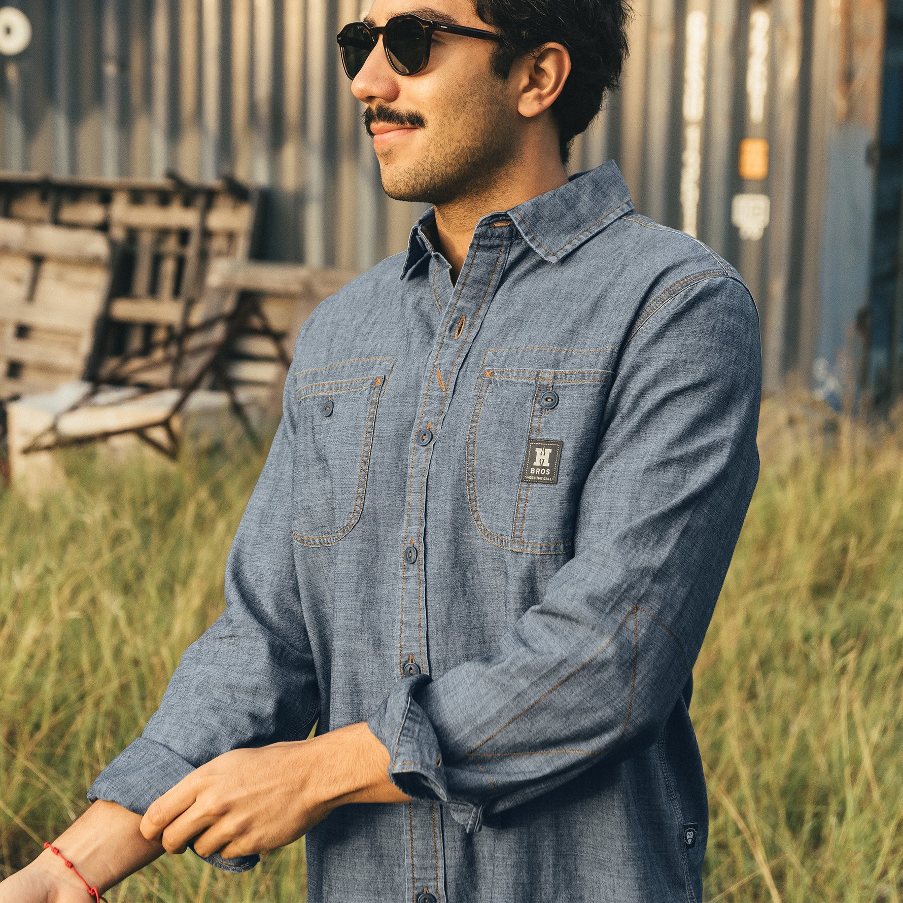Tallier Work Shirt - Washed Blue Chambray - Image 2