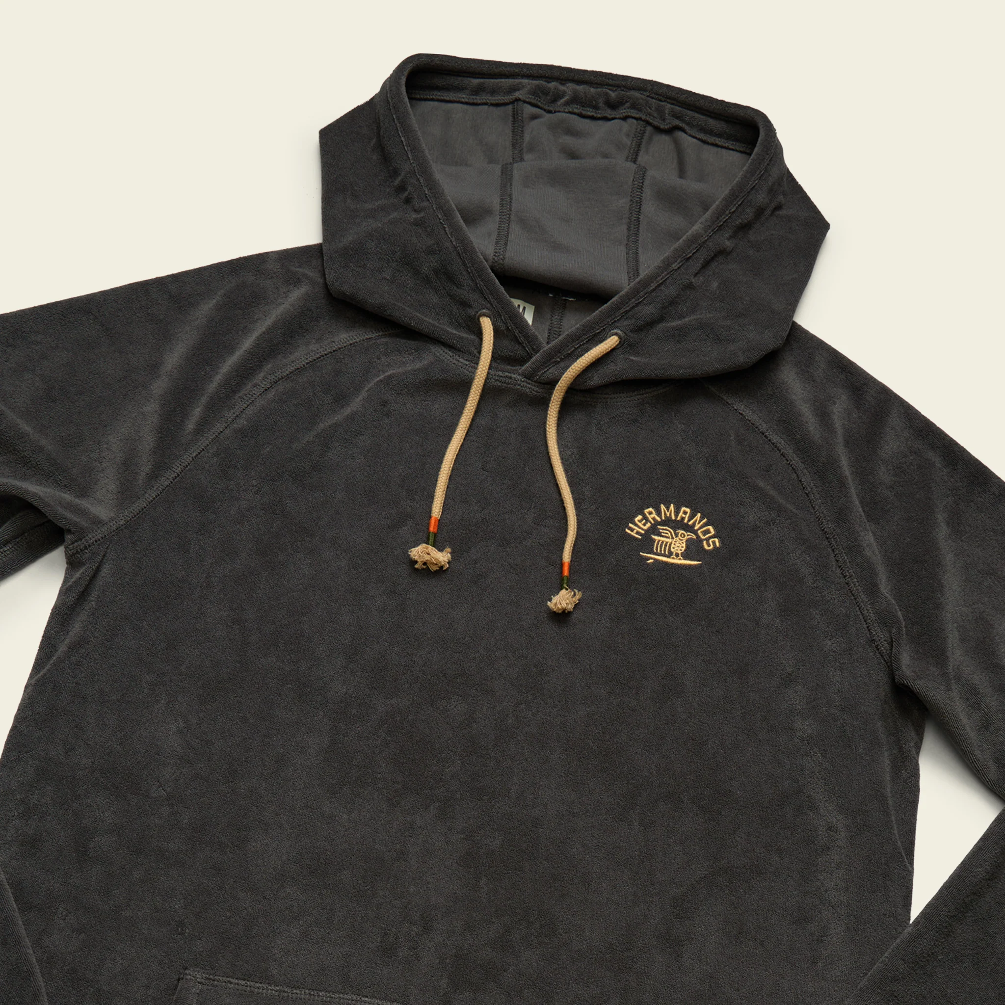 Terrycloth Hoodie - Surfbird : Antique Black - Image 3