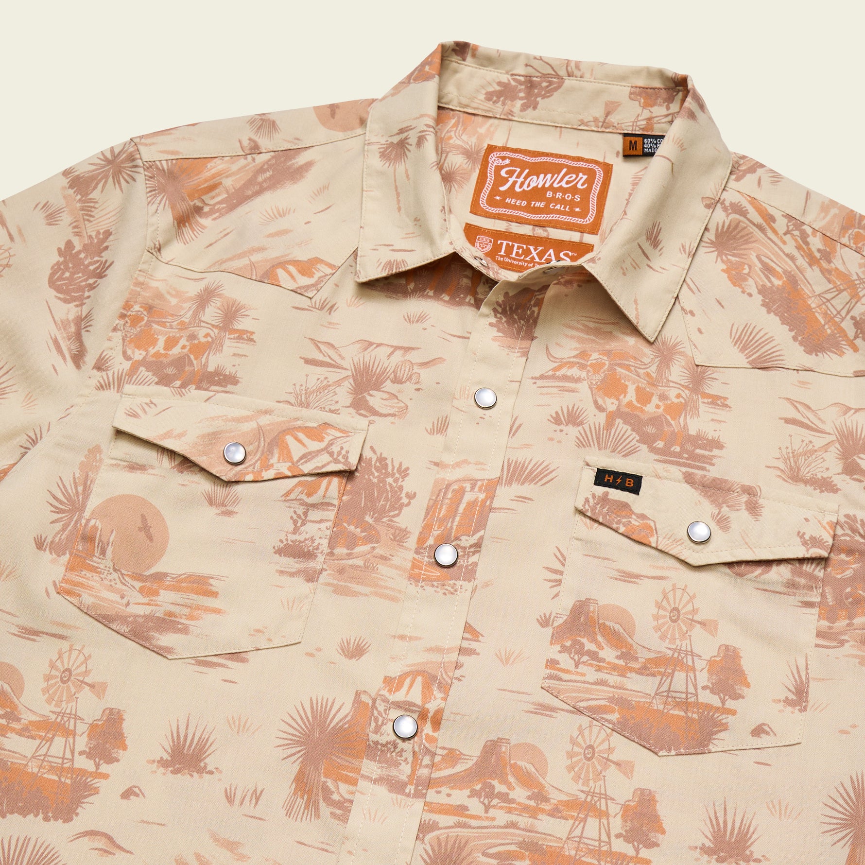 Texas Longhorns H Bar B Snapshirt - Longhorn Country : Tejas Tan - Image 3