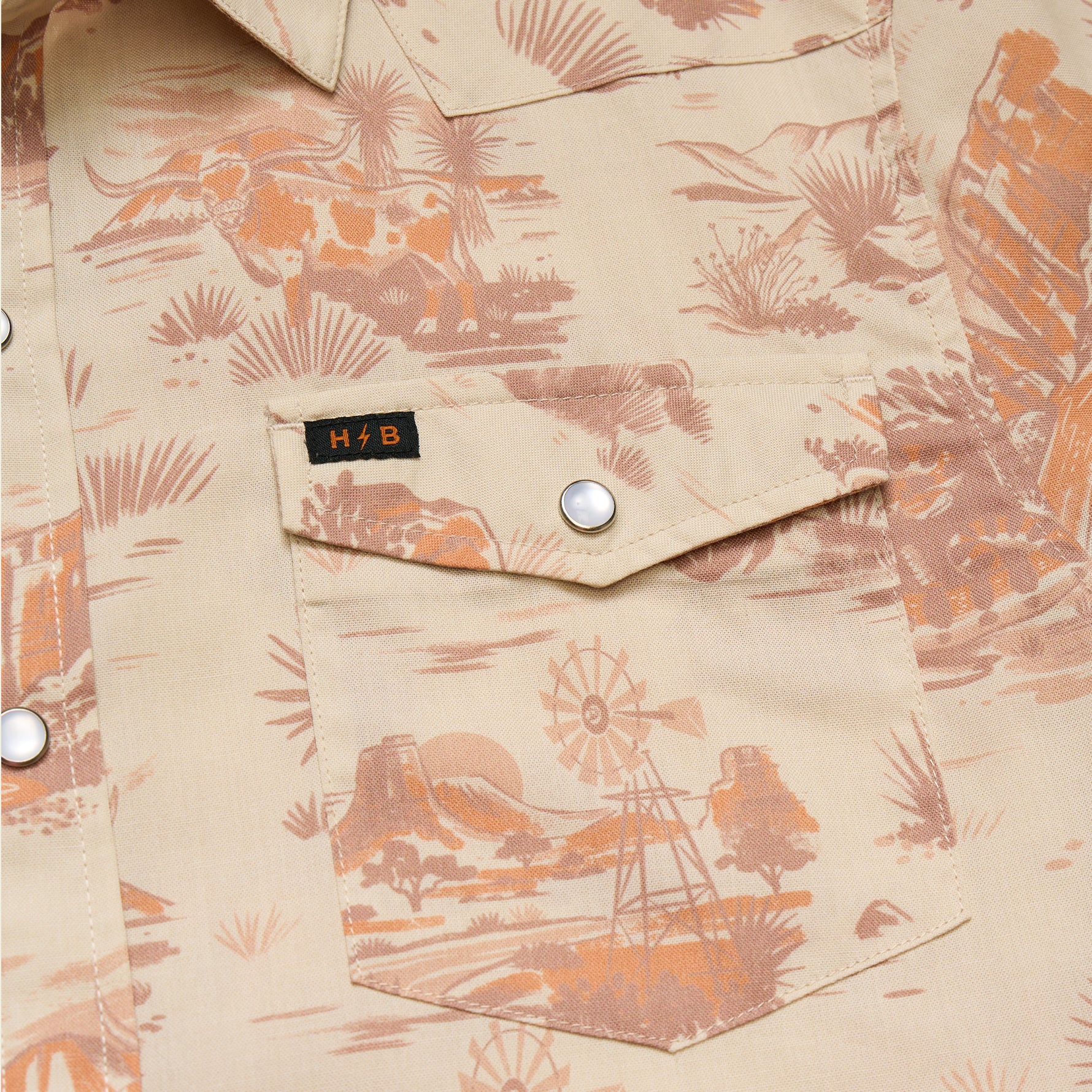 Texas Longhorns H Bar B Snapshirt - Longhorn Country : Tejas Tan - Image 6