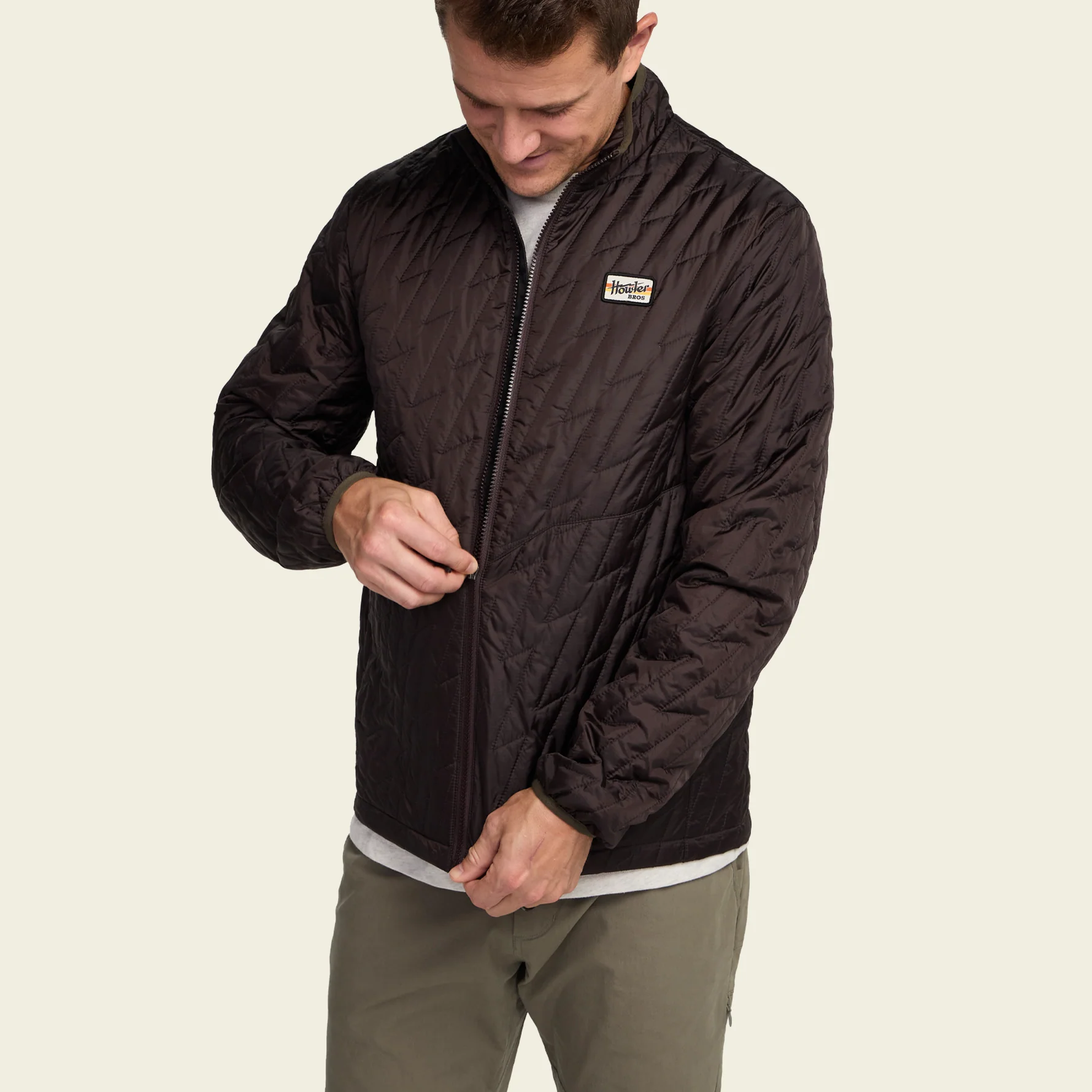Voltage Quilted Jacket - Bark - Image 4