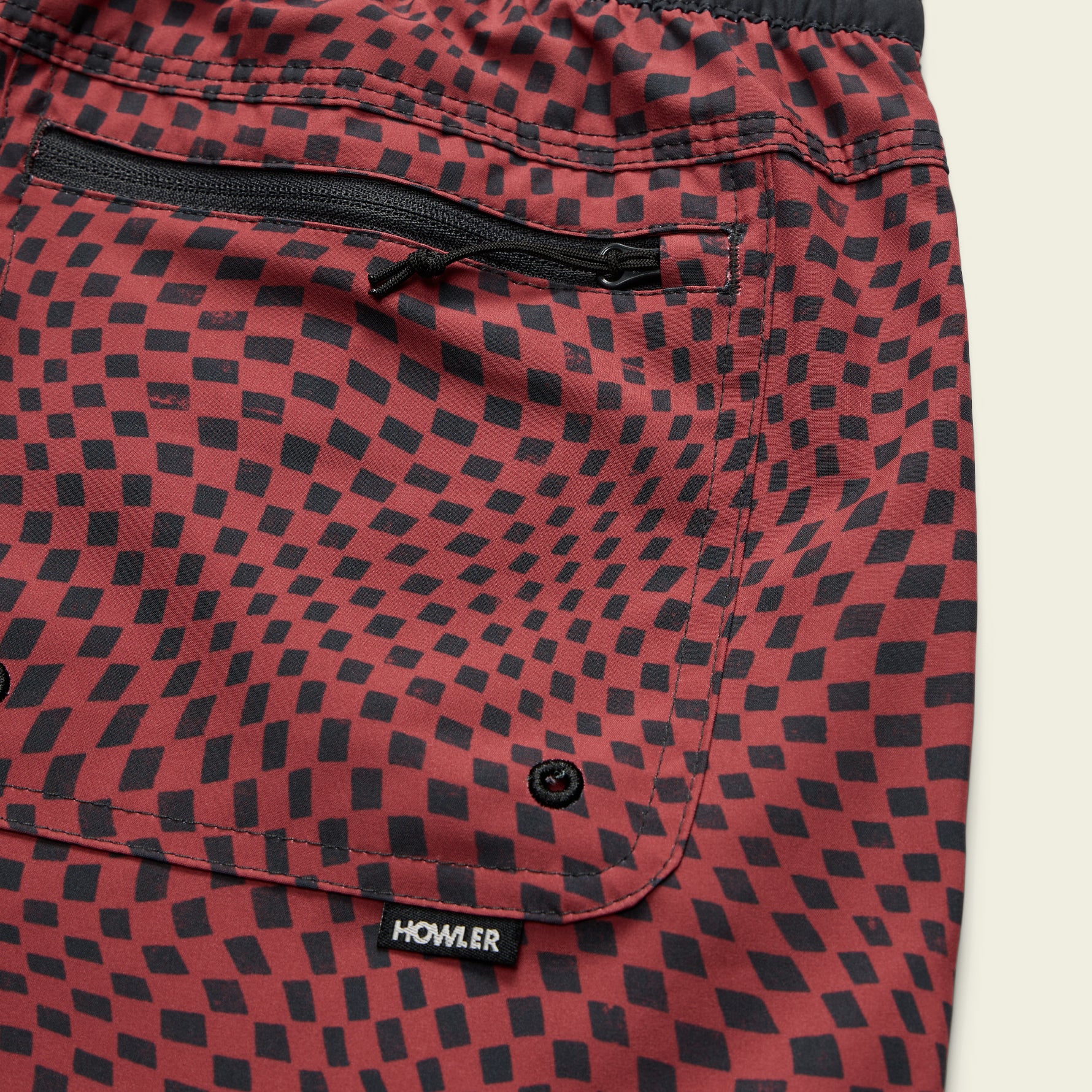 Warlock Tech Boardshorts 17" - Warped Checkers : Red River - Image 5